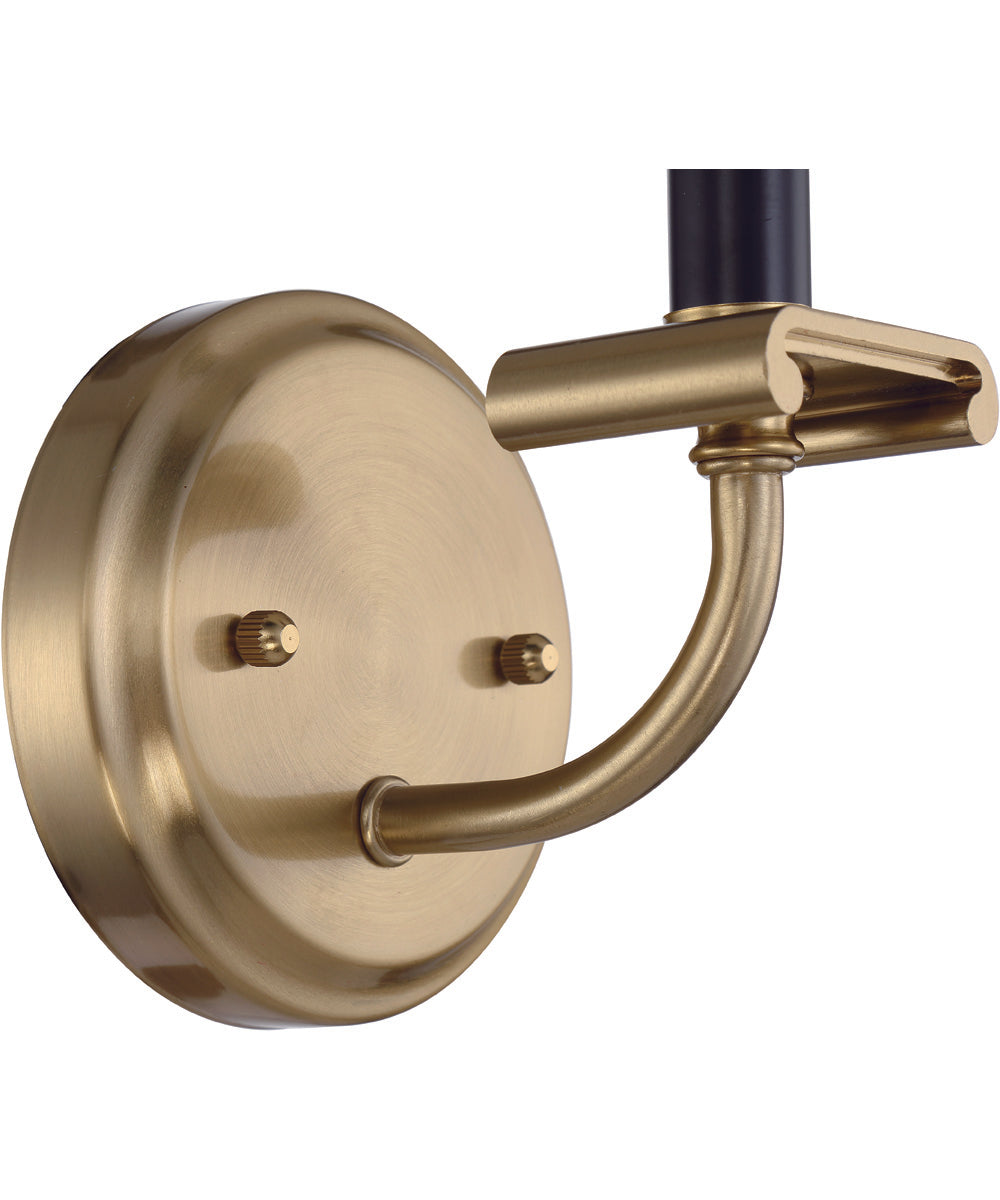 Stanza 1-Light Wall Sconce Flat Black/Satin Brass