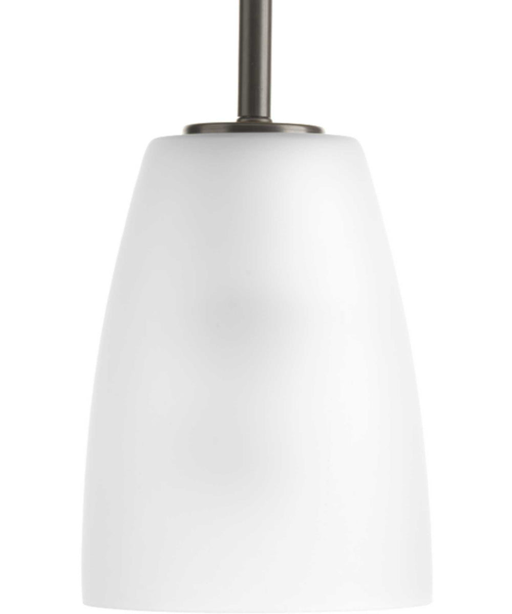 Leap 1-Light Etched Glass Modern Pendant Light Antique Bronze