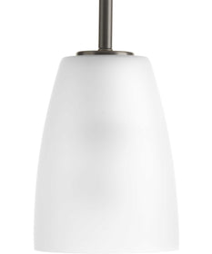 Leap 1-Light Etched Glass Modern Pendant Light Antique Bronze