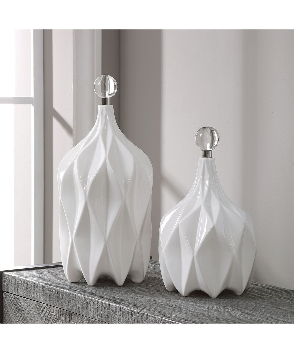 Klara White Bottles, Set of 2
