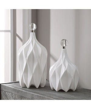 Klara White Bottles, Set of 2