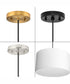 Markor 1-Light White Linen Shade Transitional Pendant Brushed Nickel;Matte Black;Vintage Brass