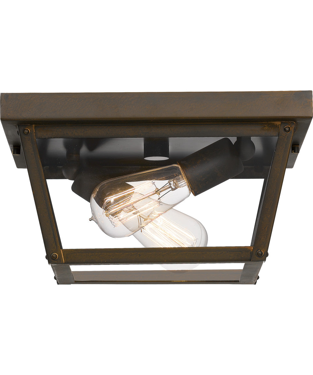 Rue De Royal Medium 2-light Outdoor Ceiling Light Industrial Bronze