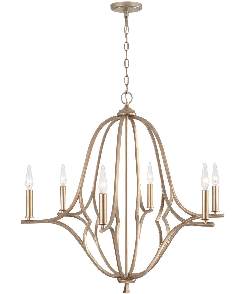 Claire 6-Light Chandelier Brushed Champagne