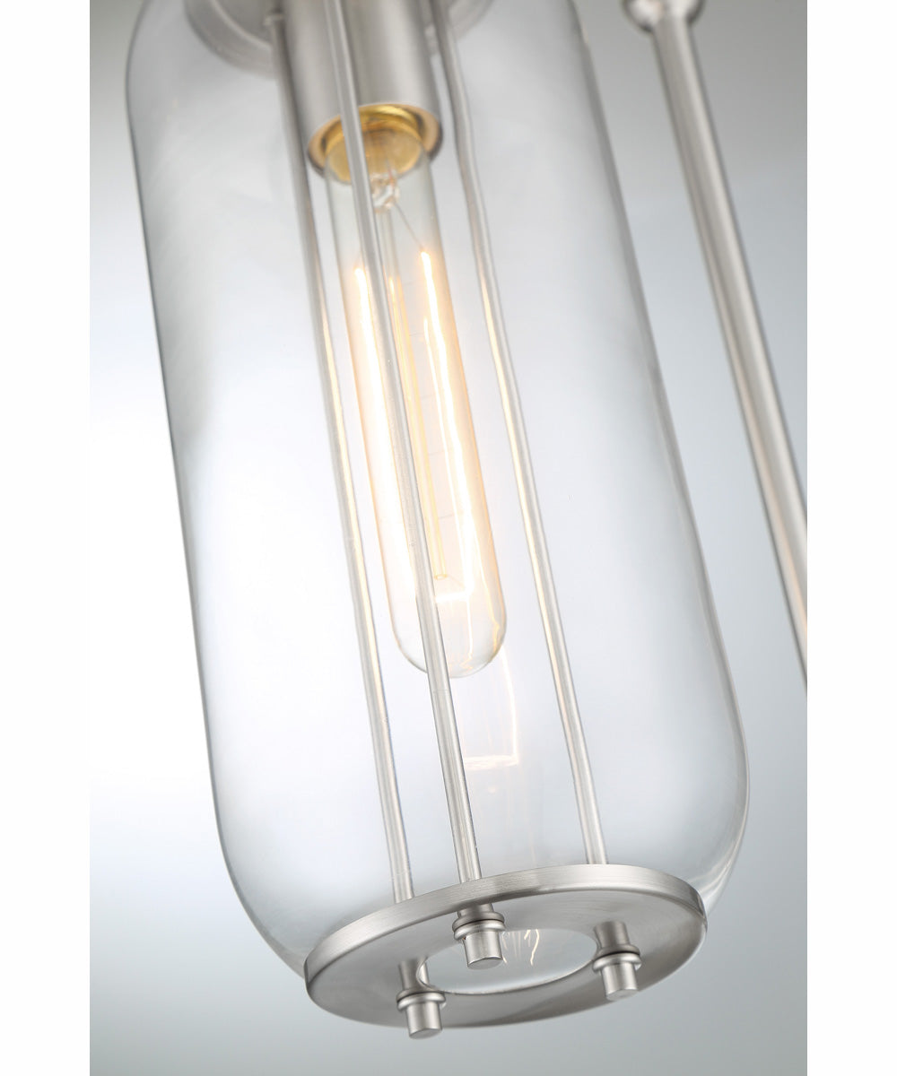 Hagen 1-Light Table Lamp Brushed Nickel/Clear Glass Shade
