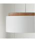 Liam 1-Light Pendant Light Wood and White