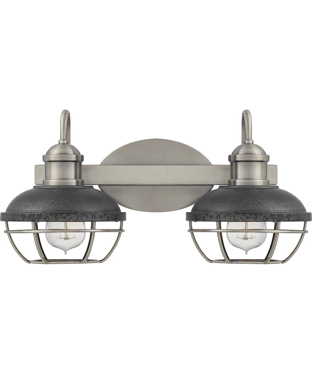 Sandpiper Medium 2-light Bath Light Antique Polished Nickel