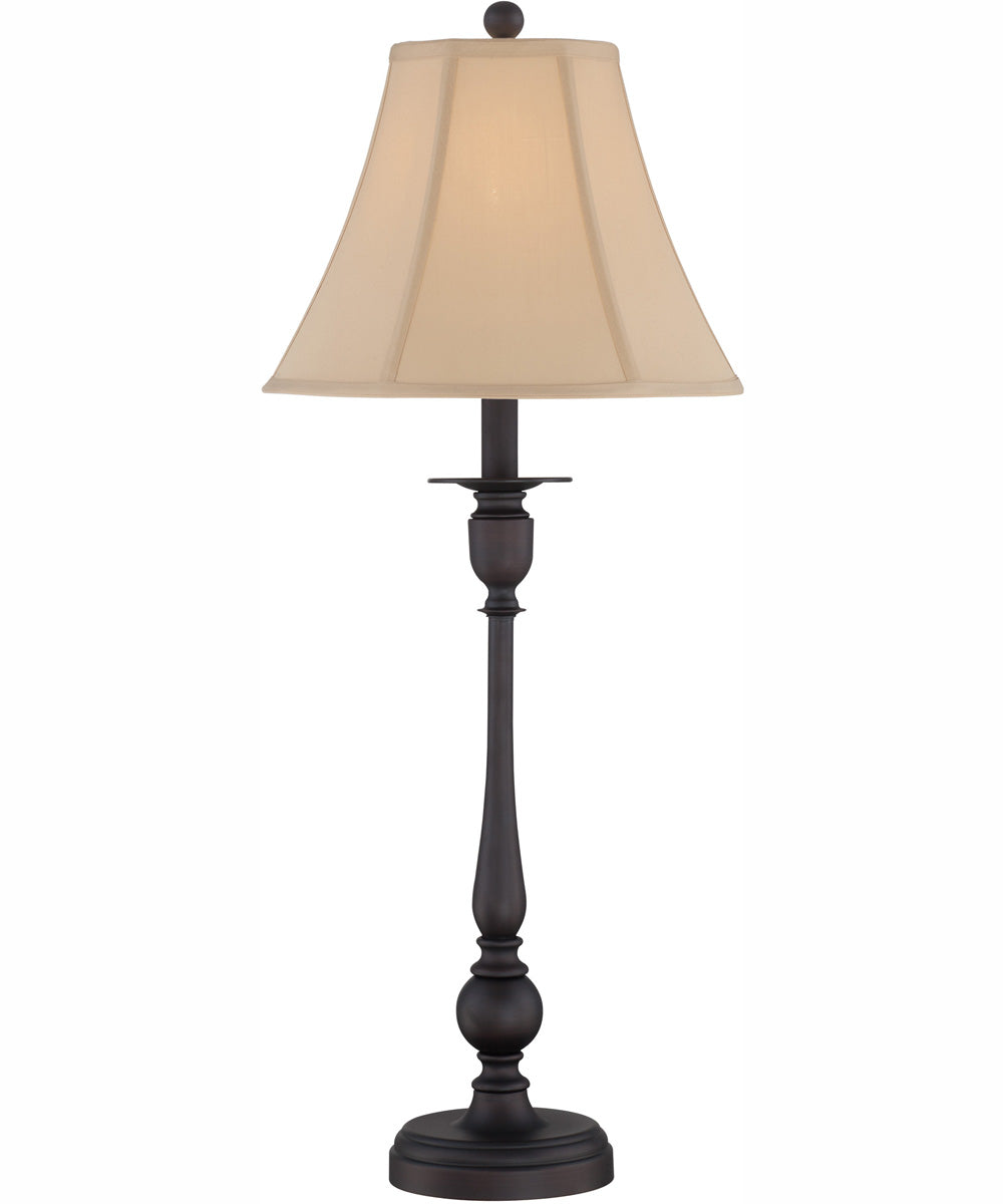Charlotte 1-Light Buffet Lamp Burnished Bronze/Light Beige Fabric