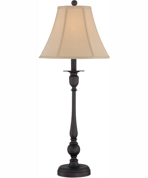 Charlotte 1-Light Buffet Lamp Burnished Bronze/Light Beige Fabric