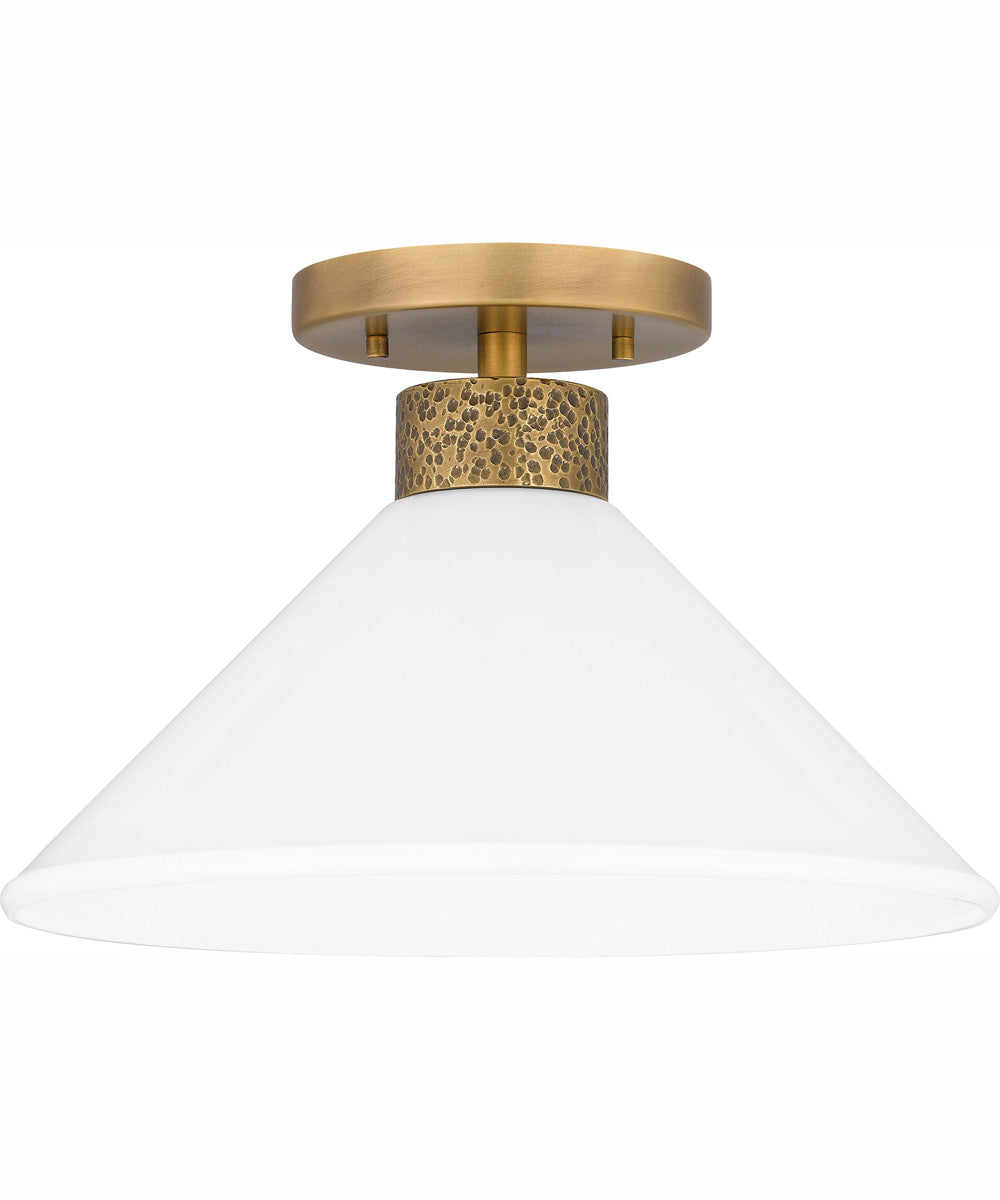 Quoizel Semi-Flush Mount Medium 1-light Semi Flush Mount Weathered Brass