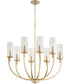 Ladin 8-light Chandelier Aged Brass w/ Smoke Glass