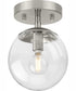 Atwell 1-Light Mid-Century Modern Semi-Flush Mount Brushed Nickel