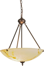 20"W Corinth White Marble Inverted Pendant