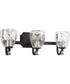 Anjoux 3-Light Clear Water Glass Luxe Bath Vanity Light Antique Bronze