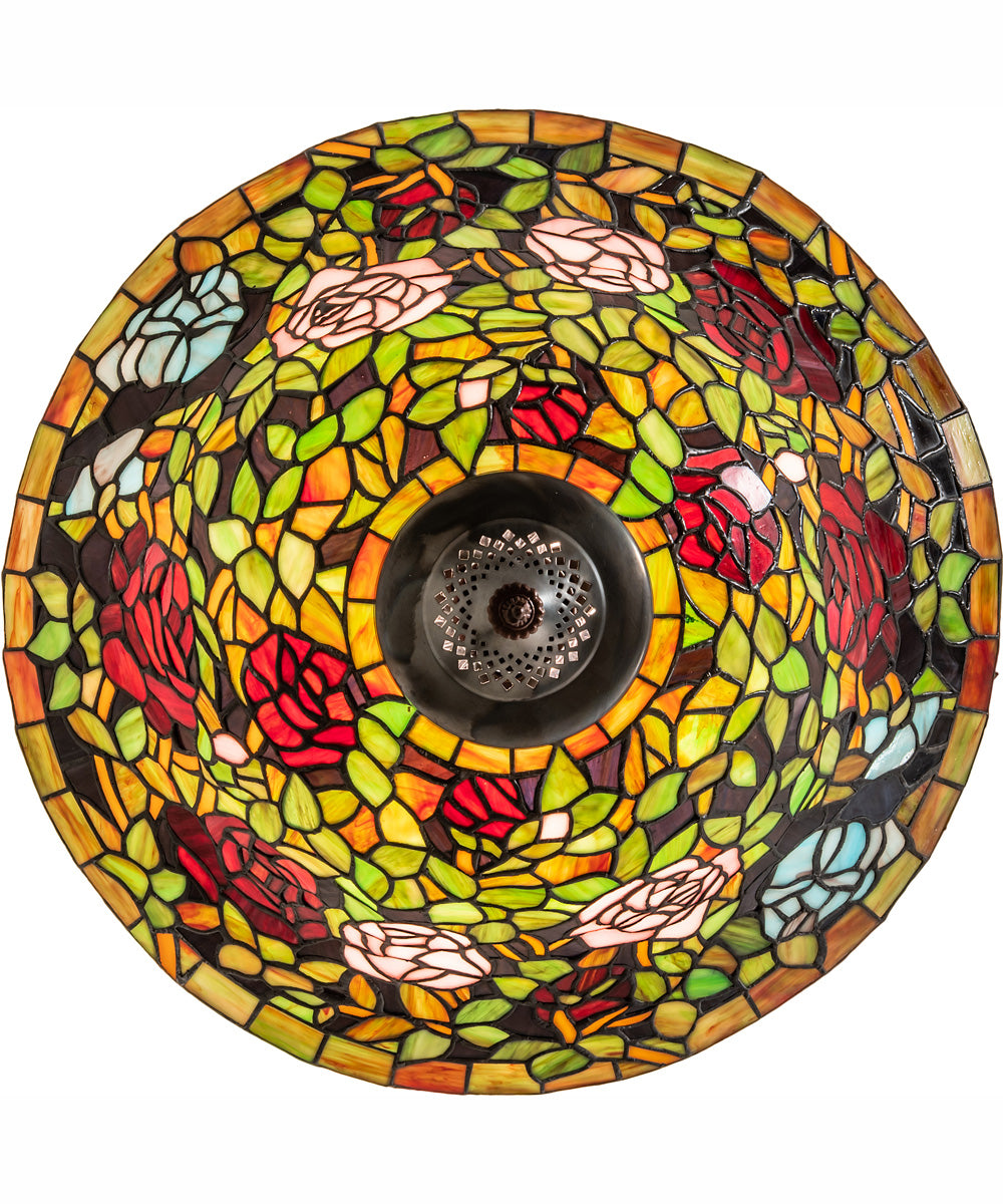 20" Wide Tiffany Rosebush Semi-Flushmount