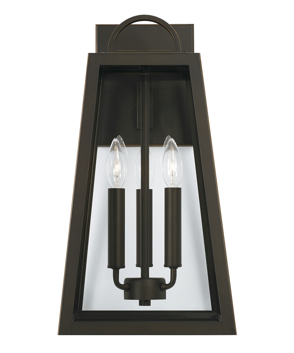 Leighton 3-Light Outdoor Wall-Lantern Rain or Shine - Oiled Bronze