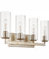 Merrick 4-light Bath Vanity Light Aged Silver Leaf