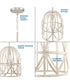 Chastain  1-Light Basket Farmhouse Pendant Light Bleached Oak