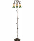 58" High Stained Glass Pond Lily 3 Light Floor Lamp