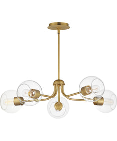 Knox 5-Light Globe Chandelier Natural Aged Brass