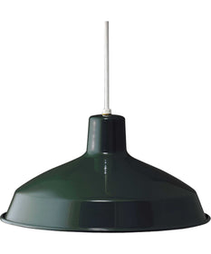 Metal Shade 1-Light Spun Metal Shade Farmhouse Pendant Light Dark Green