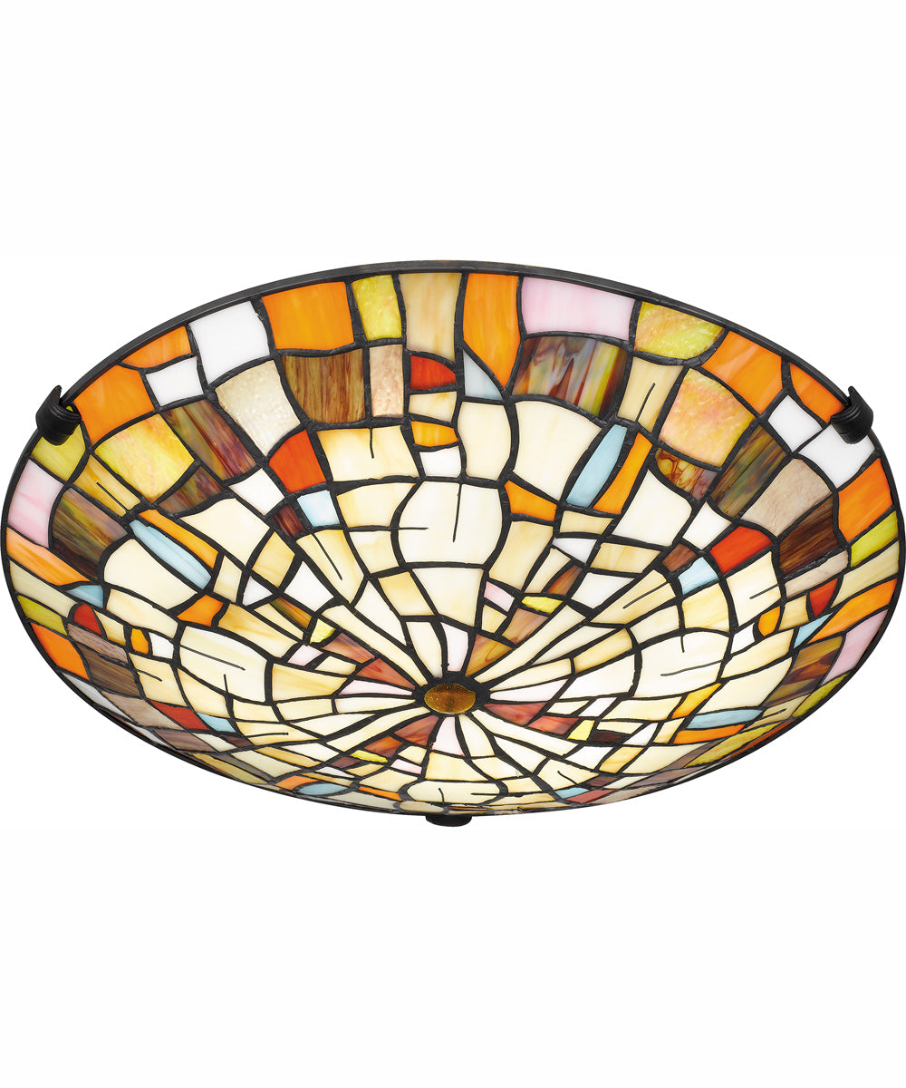 Tiffany Large 2-light Flush Mount Matte Black