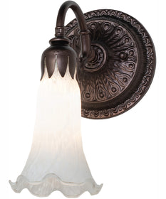 5.5" Wide White Tiffany Pond Lily Wall Sconce