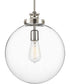Penn 1-Light Clear Glass Farmhouse Pendant Light Polished Nickel