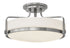 18"W Harper 3-Light Semi Flush Mount in Brushed Nickel