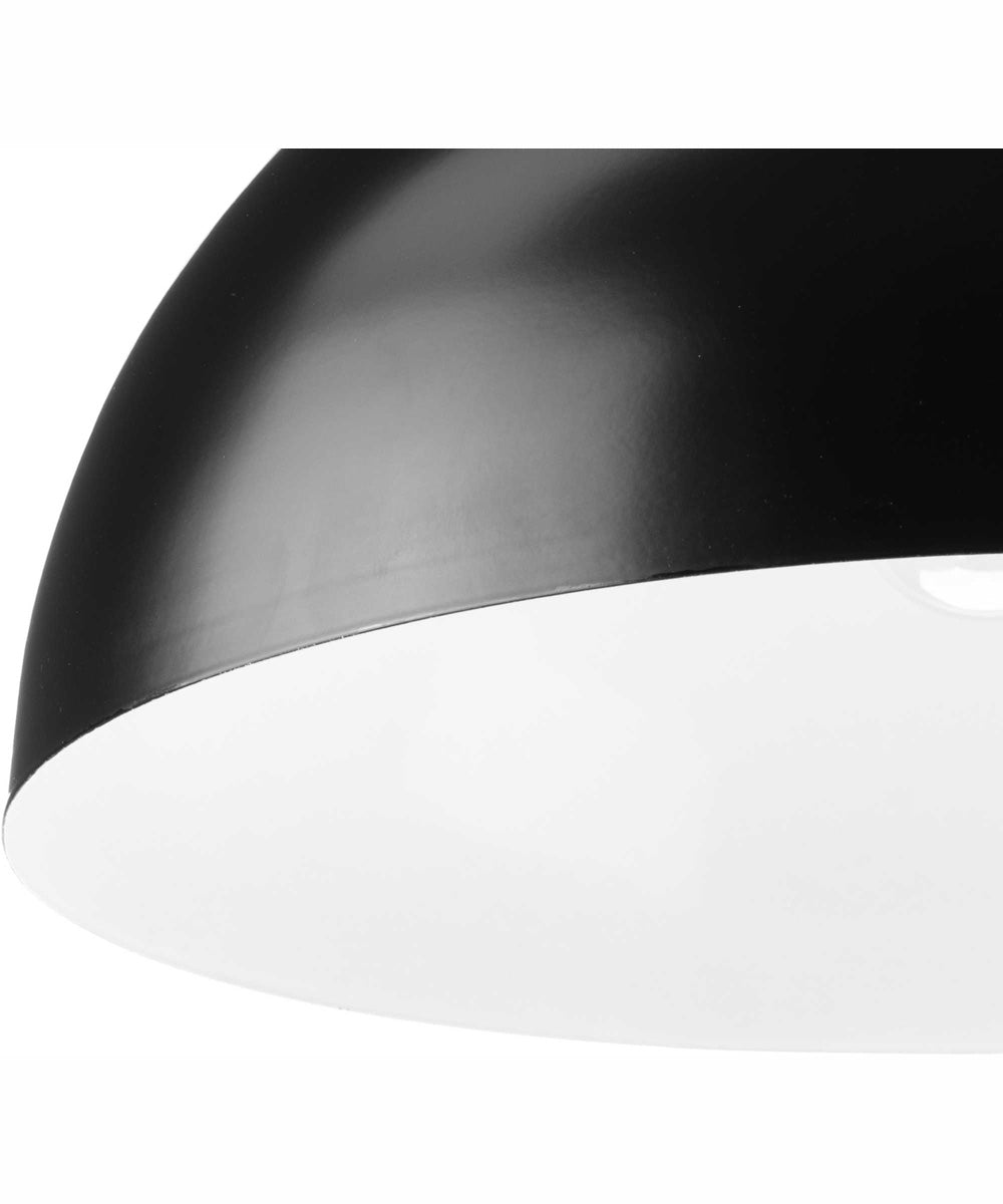 Perimeter 1-Light Mid-Century Modern Pendant with metal Shade Matte Black