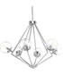 Mod 6-Light Clear Glass Mid-Century Modern Chandelier Light Polished Chrome