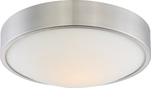 13"W Perk 1-Light LED Close-to-Ceiling Brushed Nickel