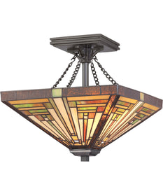 Stephen Small 2-light Semi Flush Mount Vintage Bronze