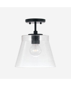 Baker 1-Light Dual-Mount Pendant/Semi-Flush Mount Matte Black