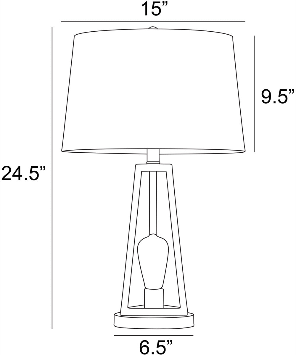 Galini 1-Light 2 Pack-Table Lamp With N.Light Black/Oatmeal Shade