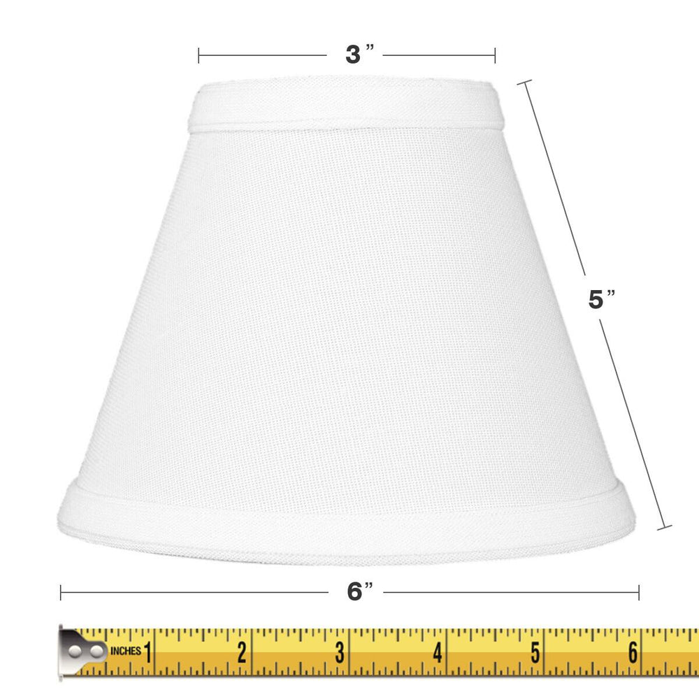 6"W x 5"H Set of 6 Chandelier White Linen Clip-On Lampshade