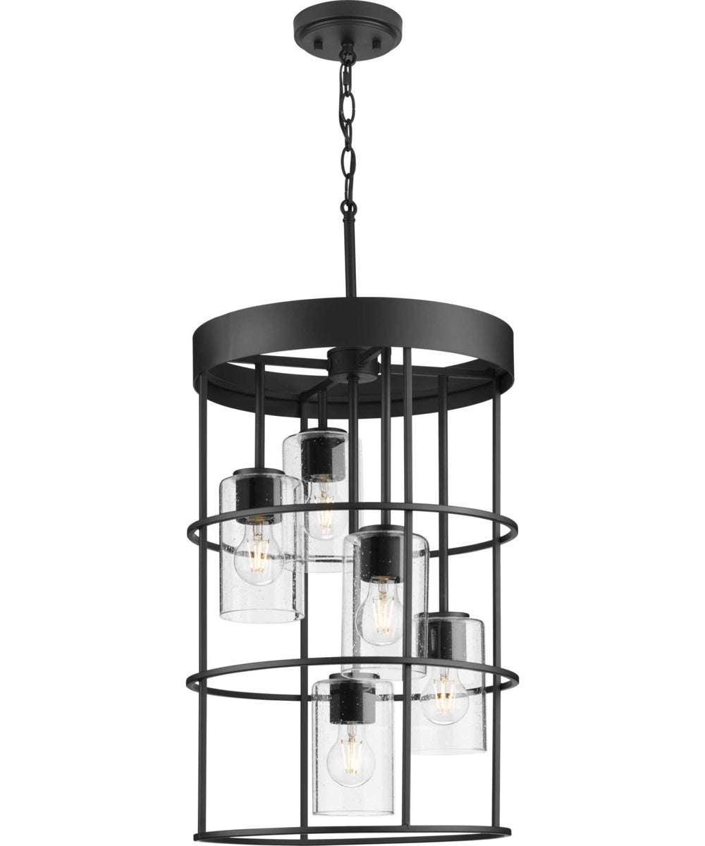 Burgess 5-Light Modern Farmhouse Hall & Foyer Light Matte Black