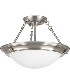 Eclipse 2-Light 15-1/4" Close-to-Ceiling Brushed Nickel