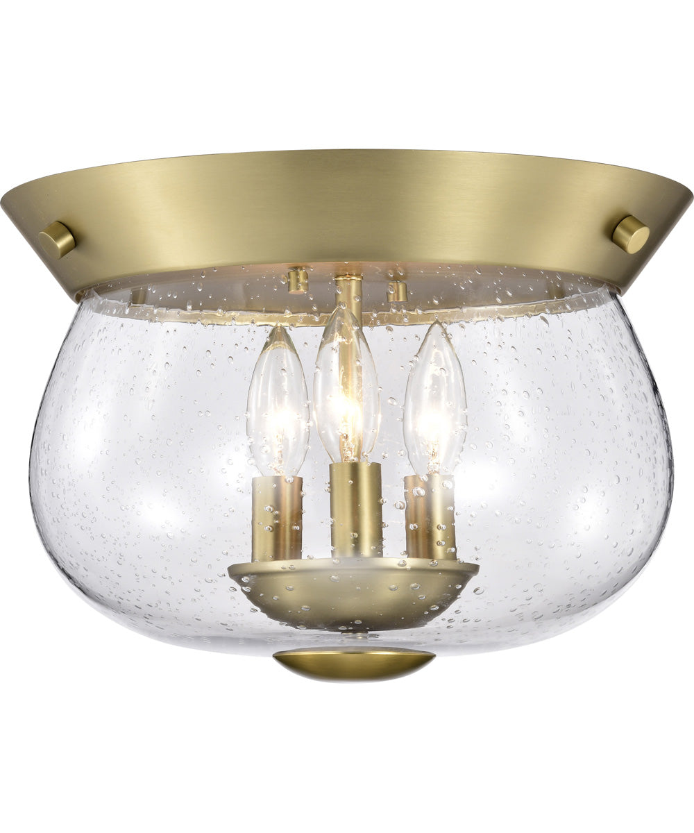 Boliver 3-Light Close-to-Ceiling Vintage Brass