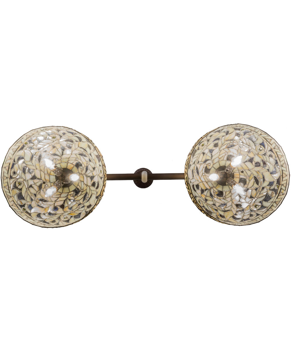 53"W Cockatoo Feathers 2 Light Island Pendant