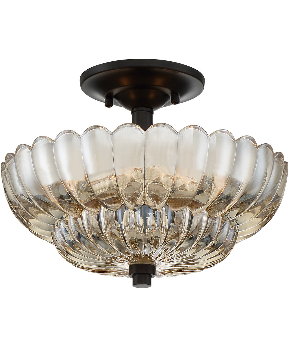 Whitecap Medium 3-light Semi Flush Mount Mottled Cocoa