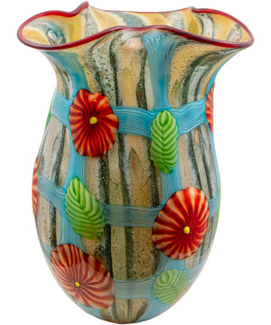 Plazio Hand Blown Art Glass Vase
