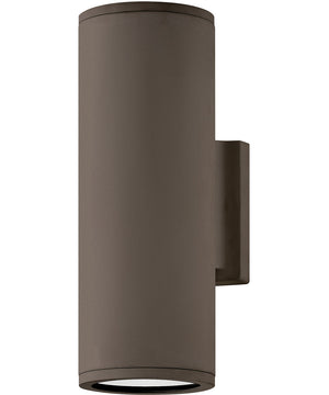 Silo 2-Light LED Small Up/Down Light Outdoor Wall Mount Lantern in Architectural Bronze