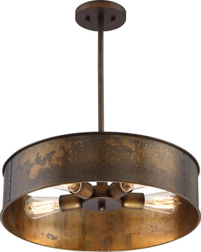 20"W Kettle 4-Light Pendant Weathered Brass