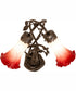 17" High Red/White Pond Lily Tiffany Pond Lily 2 Light Trellis Girl Accent Lamp