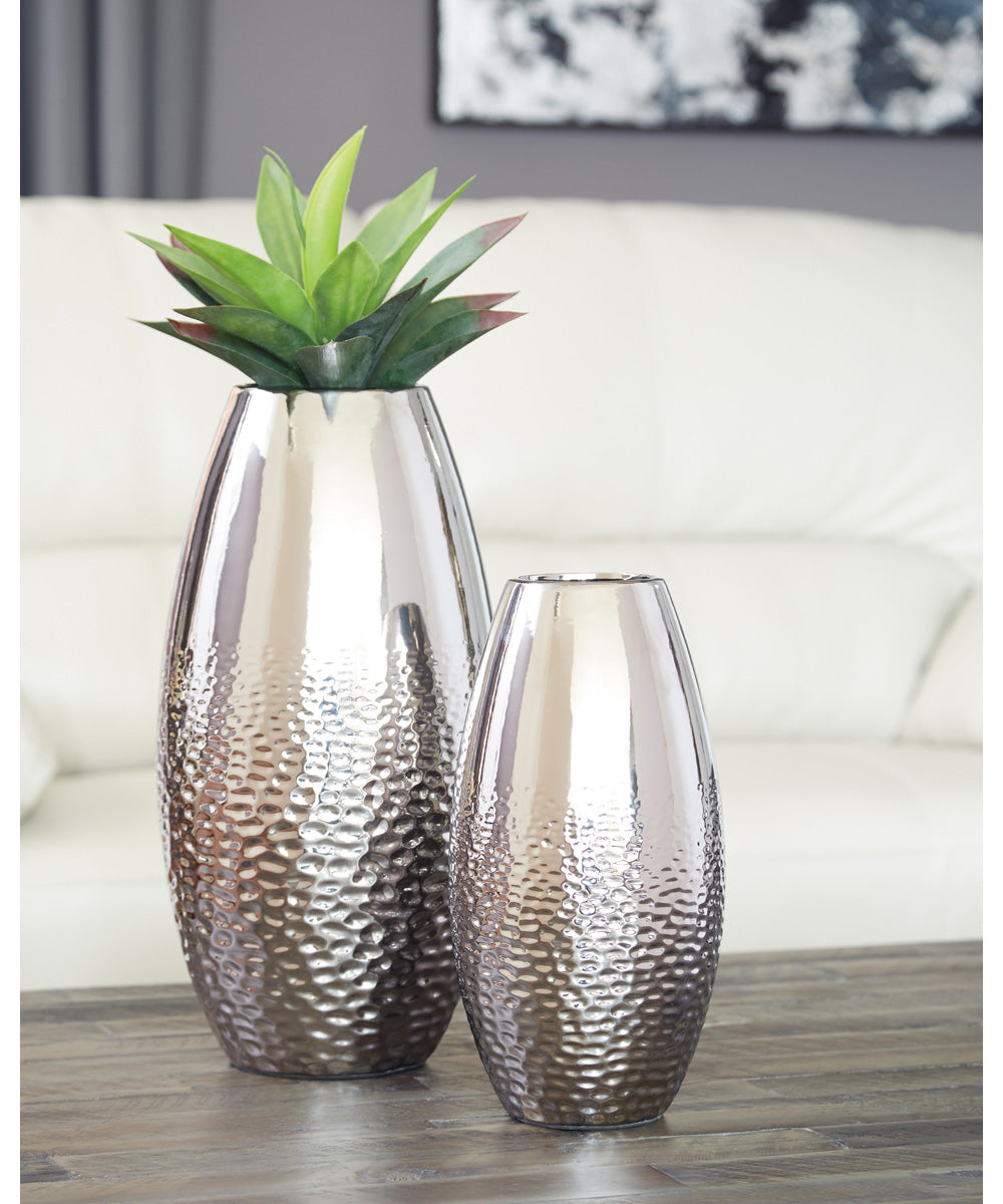 Dinesh Vase Set of 2 Silver