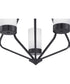 Elevate 5-Light Etched White Glass Mid-Century Modern Chandelier Light Matte Black