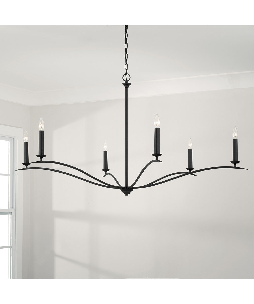 Grady 6-Light Chandelier Black Iron
