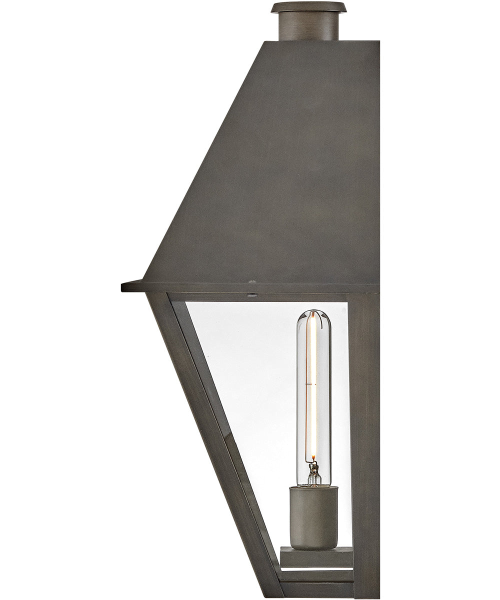 Endsley 1-Light Medium Wall Mount Lantern in Blackened Brass