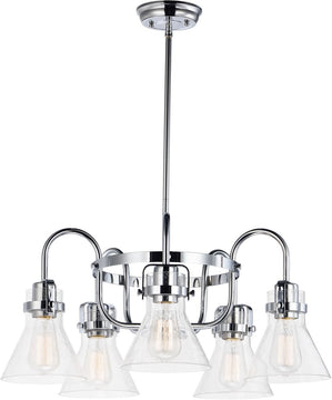 24"W Seafarer 5-Light Chandelier With Bulbs Polished Chrome